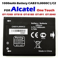 Alcatel A382G OT-i808 2001 X 813 979 720 818 891 3040 808 CAB31L0000C1 Battery 1000mAh CAB31L0000C2 
