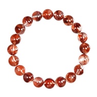 【正佳珠寶】膠花水晶 高品錦鯉紅膠花水晶 9.4-9.8mm 膠花手珠