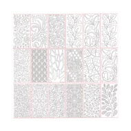 Baoblaze 18x bức tranh Khuôn tô màu Mẫu gỗ hoa văn lớn sáng tạo hoa cây cho scrapbooking sơn tường