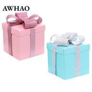 [AWHAO] Crafts Container Gift Box 7.87x7.87x7.87inch with Ribbon for New Year Mother's Day