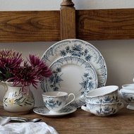 French Medieval Ceramic Plate Inspection Ceramic Plate Retro Cup Saucer Breakfast Plate Coffee Cup C