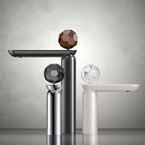 Italian style crystal faucet, all copper brushed rose gold single hole faucet, countertop mounted ho