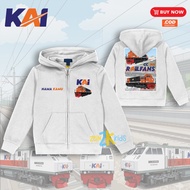 Children's Zipper Hoodie with Train Image Children's Jacket/ KAI Locomotive CC 201