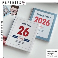paperies | LUNAR DIARY 2026 | Weekly Planner Notebook with Lunar Calendar | Minimalist Aesthetic Pla