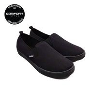 ADOR SLIP ON ALL BLACK / FULL BLACK SHOES. Kasut Tali Hitam. (856 BK)