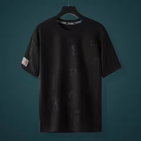 HIP HOP Sports T Shirt Streetwear Mens T-shirts Casual 2024 Summer Short Sleeves Black Khaki Tshirt 