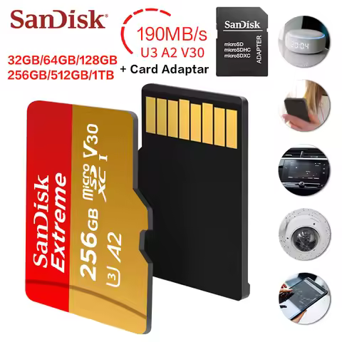 SanDisk Extreme MicroSDXC UHS-I High Speed Memory Card 190MB/s for Phone/Tablet 32G A1 64G 128G 256G