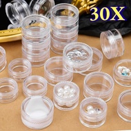 3/7/10g Plastic Empty Box - Travel Cosmetic Sample Case - Round Clear Jars - Nail Arts Jewelry Stora