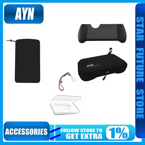AYN THOR Dual Screen Flip Up Handheld Device Gaming Accessories Protective Case Storage Bag Lanyard 