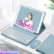 ✿Galaxy Tab A8 Case with Keyboard For Samsung Galaxy Tab A8 10.5 2022 SM-X200 X205 Detachable Round Bluetooth Keyboard M