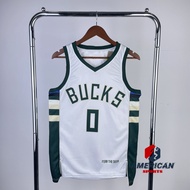 Hot Pressed Men's Jersey Milwaukee Bucks Damian Lillard White Basketball Jersey