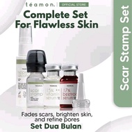 Teamon Scar Stamp Set Skincare Microneedling – Rawatan Lengkap Parut Berlubang dengan Beetroot Serum