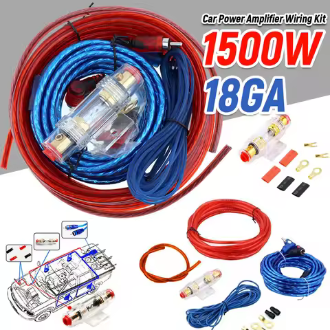 1500W Audio Speakers Wiring Kit 8GA Car Subwoofer Cable 18GA Subwoofer Speaker Line for Car Modifica