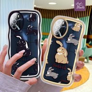 Simple Line Drawing Rabbit Casing ph Odd Shape for for OPPO A1 Pro/K A3/S A5/S A7/N/X A8 A9 A11/X/S A12/E/S A15/S A16/S/K A17/K 4G/5G soft case Cute Girl Cute plastic Mobile Phone