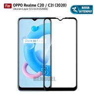 Full Cover Tempered Glass for Oppo Realme C20 / C21 | Premium 9H Curved Edge - Black