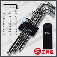 Wera 3950 PKL ไขควงหกเหลี่ยมด้านในแบบหัวกลมยาว สเตนเลสสตีล อุปกรณ์เครื่องมือมืออาชีพจาก Czech Republ