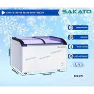 SAKATO Curved Glass Door Freezer [DELIVERY - KLANG VALLEY] - 350L