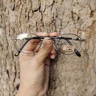 กรอบแว่นตา แว่นตาวินเทจ แว่นเก่าเก็บยุค 90s รุ่น Mini Jing กรอบแว่นทรงกลมมนเล็กจิ๋ว สีเงิน เลนส์ใส แข็งแรง รองรับการนำไปตัดเลนส์สายตา