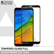 Premium Tempered Glass Full Screen Protector 9H HP Xiaomi Redmi 5 | 5.7 inch | Full Glue Anti Gores Pelindung Layar - Hitam