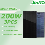 【3PCS】JINKO 200watts Solar Panel Dual Glass 10Years Guaranty Generate 1.2kwh For Your House Life