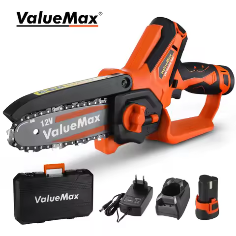 VALUEMAX 12V Portable Mini Pruning Saw Electric Chainsaw Rechargeable Small Wood Spliting Chainsaw W