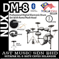 NUX DM-8 5 Piece Professional Digital Electronic Drum Set With Remo Mesh Head / DM8 / DM 8