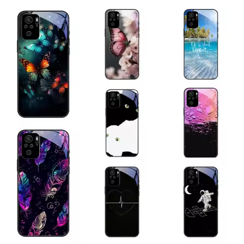 Tempered Glass Case For Redmi Note 10 4G 5G Bumper Note 10S 10T Phone Cover For Xiaomi Redmi Note 10