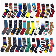 1pair Mens Funny Happy Socks Fine Paragraph Diamond Pattern Argyle Three-dimensional Tube Geometric 