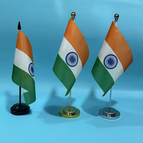 SKY FLAG Office Desk Flag Of India flag 14x21cm polyester India Indian National Flag Country Banner 