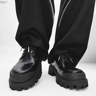 รองเท้าดาร์บี้ส้นหนาสไตล์อังกฤษรองเท้าหนังลำลองหัวโตสำหรับผู้ชายรองเท้า Bsy1