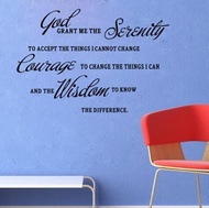 GOD GRANT ME THE SERENITY PRAYER BIBLE Art Quote Vinyl Wall Stickers Decal Decor