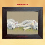 Sheep Dream Colored Rice Painting | Wall Painting - Handmade Painting - Animal Rice Painting - Size 