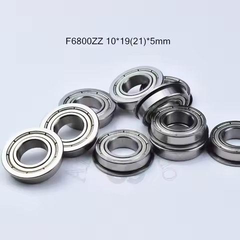 F6800ZZ 10*19&21*5(mm) 10pieces Flange bearings 6800 F6800Z F6800ZZ chrome steel deep groove bearing