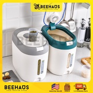 Beehaus Rice Grain Bucket Storage With Cup | Rice Storage Box 5kg 10kg Rice Dispenser Food Container | Bekas Beras
