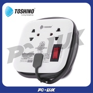 TOSHINO 2-Slot Extension Plug 2 USB 1 Switch 1.8 Meter Power Cord 10 Amps Model XP-1.8M