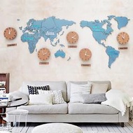 【免運】世界地圖掛鐘鐘錶客廳掛牆掛件創意辦公室牆面裝飾背景牆世界時鐘