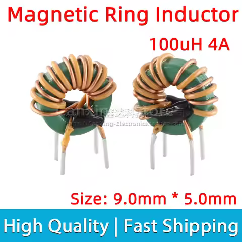 10pcs T9*5*3mm Common Mode Choke Coil Power Inductor Magnetic Ring Filter 100uH 4A Parallel winding 