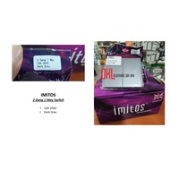 IMITOS 2 GANG 1 WAY SWITCH - DARK GREY