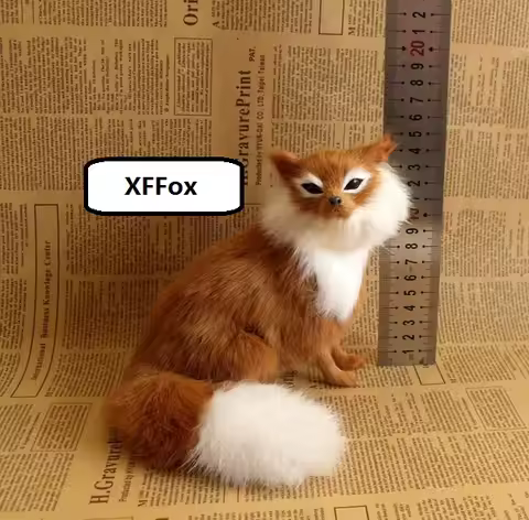 new yellow-brown fox model plastic&furs simulation sitting fox gift about 15x15x16cm xf1731