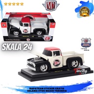 M2 Machines 1956 Ford F100 White R66 Holley High Performance