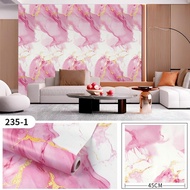 Cream Marble Wallpaper Sticker 3/s 4 m x 45cm - Easy to Stick, Waterproof, Many Motifpilihan