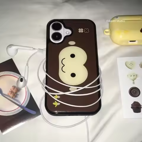 Korean Ins Cute Healing Soft Cartoon Monkey Creative Phone Case For iPhone 17 16 15 14 13 12 11 Pro 