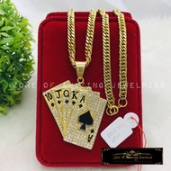zoaj.ph Card Poker Necklace with Inset Stones Japan Chain Round Liock