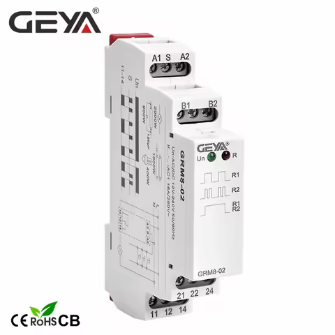 GEYA GRM8 Din Rail Electronic Latching Relay Memory Relay Impulse Relay SPDT 16A Step Relay AC230V O