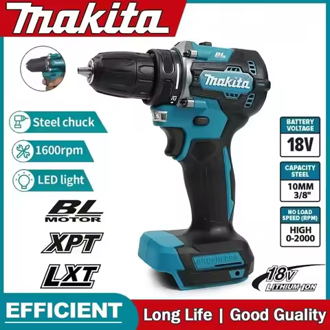 Makita DHP487 brushless rechargeable impact drill, high-torque electric screwdriver Power Tool