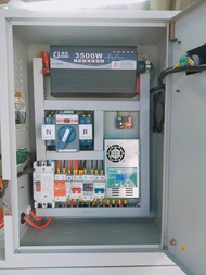 ตู้อินเวอร์เตอร์ประกอบไฮบริด 3500 วัตต์ 24 โวลล์ มีcharger 60 แอมป์ats ตัดต่อ 63 แอมป์ โมดูลต่ำๆ และ