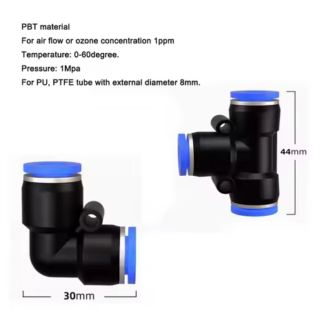 Pneumatic Fitting Straight Push Plastic Connector 8mm Trachea Connector PU PTFE Air Hose Tube