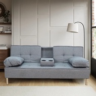 LOFT Living LAUREN 3 Seater Sofa Bed With Cup Holder Armrest-Grey