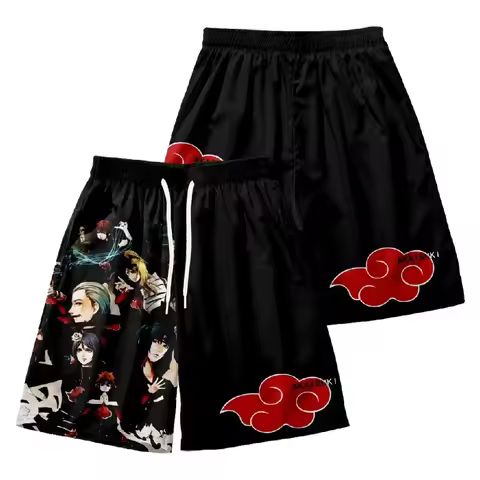 2026 Summer Naruto Character Printed Beach Shorts Causal & Breathable & Loose Outdooor Sports Short 
