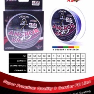 senar pancing pe braid daido anchor x9 pe kuat - pelangi multi pe 0.3 kecil